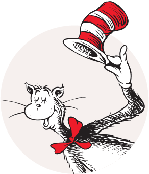 Cat in the Hat taking off his hat